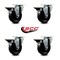 Service Caster 4'' Phenolic Wheel Swivel Top Plate Caster Set with Posi Brake, 4PK SCC-20S414-PHR-PLB-4 - alternate 3